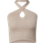 Urban Classics Ladies Rib Knit Crossed Neckholder Top - Grey