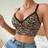 Shein Leopard Print Contrast Lace Trim Wireless Bra