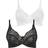 Yours Stretch Lace Non Padded Underwired Balcony Bra 2-pack - Black/White