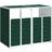 vidaXL Mülltonnenbox für 2 Tonnen Grün 144x81x113 cm Stahl (Gebäudefläche )