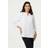 Izabel London Relaxed 3/4 Sleeve Button Neck Blouse - White
