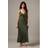 Warehouse Satin Strappy Tie Front Maxi Slip Dress - Dark Olive