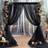 Shein Black Tulle Archway Fabric Curtain