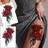 Shein 2pcs Temporary Red Rose Tattoo Stickers