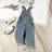 Shein Young Girl Cherry Print Denim Jumpsuit