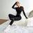 Shein Flocked Mesh Patchwork Drawstring Hoodie Pants Set