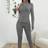 Shein Plain Zip Front Bodycon Two Piece Set