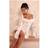 PrettyLittleThing Lace Flared Sleeve Binding Detail Playsuit - White