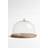 H&M Glass Dome With Wooden Base Brown Cake Stand