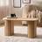 OHS Madison Natural Wood Ribbed Coffee Table