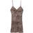 Pull&Bear Kort Kjole Med Leopardprint - Brun/Choko/Sort