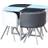 Kosy Koala Leather White/Black Dining Set 90x90cm 5pcs