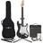 Gear4music La Electric Guitar + 15W Amplifier and Complete Accessories Set Black