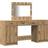 vidaXL 3334253 Artisan Oak Sminkbord 41x78.5cm 3st