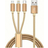 Shein USB A - Lightning/USB C/Micro USB B M-M Gold 1.2m