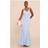 PrettyLittleThing Chiffon Scoop Neck Cowl Back Sleeveless Maxi Dress - Pale Blue
