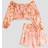 River Island Girls Floral Dropped Waist Skirt Set - Orange