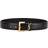 Saint Laurent Cassandre Belt With Square Buckle In Smooth Leather - Black/Bronze