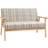 Homcom Modern Upholstered Loveseat Beige Sofa 124cm 2 Seater