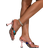 Shein Sexy Fashion Pink Leopard Print High Heel Square Toe Sandal, Jewel Decor Mule Sandal, Kitten Heel Sandal