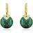 Swarovski Gold Bella Emerald Drop Earrings Round Cut - Green
