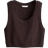 H&M Short Ribbed Tank Top - Dark Brown