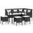 vidaXL 318581 - Black Outdoor Lounge Set, 1 Table incl. 1 Sofas