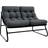 vidaXL mit Kissen Schwarz 110x80x71 cm Stahl Gartenbank