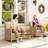 OutSunny 2 Pieces Cushioned Rattan Garden Chairs Beige