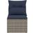 vidaXL Garden Navy Blue Rattan Polyester Medium Seats 2 Outdoor Sofa