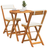 vidaXL 3-Delat Hopfällbart Bistro Set Massivt Akaciaträ Caféset