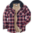Legendary Whitetails Men's Camp Night Berber Lined Hooded Flannel Shirt Jacket - Night Racer Plaid