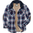 Legendary Whitetails Men's Camp Night Berber Lined Hooded Flannel Shirt Jacket - Night River Plaid