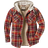 Legendary Whitetails Men's Camp Night Berber Lined Hooded Flannel Shirt Jacket - Cardinal Arrowood Plaid