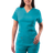 Adar Womens Pro Elevated V-Neck Scrub Top - Teal Blue