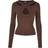 Urban Classics Crossed Cut Out Long Sleeve T-shirt - Brown