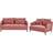 Beliani Hobro Red Sofa 196cm 2pcs 5 Seater