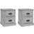 vidaXL 816153 Concrete Grey Bedside Table 39x39cm 2pcs