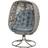 OutSunny Swivel Egg Chair with Cushions Foldable Basket