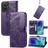 GANGXUN Dark Violet Butterfly Business Wallet Case