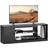 Homcom Marble Effect Stand Cabinet with Glass Shelf TV Bench