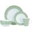 Waterside Split Stripe Green 24 Piece Dinner Set