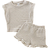 Shein Baby Girl Infant Toddler Striped Ruffle Sleeve Crew Neck T-Shirt - Black/White