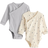 Lindex Ribbed Wrap Bodysuits 2-pack - Light Dusty Blue