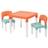 Liberty House Toys Kids Table & 2 Chair Set Turquoise/Orange