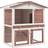 vidaXL Outdoor Rabbit Hutch 3 Doors Brown