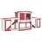 vidaXL Outdoor Large Rabbit Hutch 204x45x85cm Red/White