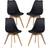P&N Homewares Lorenzo Black Kitchen Chair 83cm 4pcs