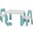 Liberty House Toys Kid's Height Adjustable Table & 2 Chairs Set Green/White