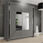 Sliding Wardrobes 4u Nicole Double Mirror Grey Wardrobe 180x217cm